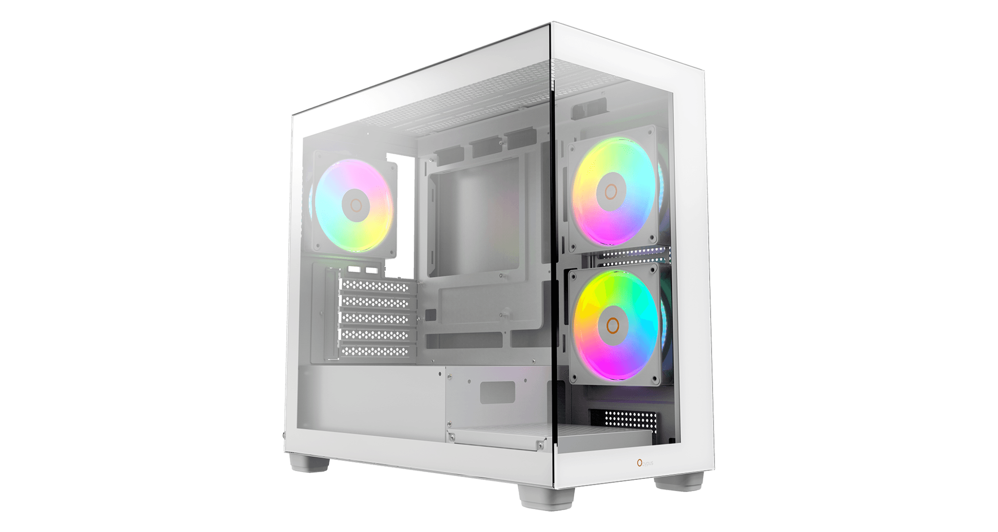 OCYPUS GAMMA C52 WH ARGB Mini-Tower PC Case with Tempered Glass Side ...