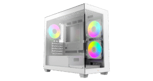 OCYPUS GAMMA C52 WH ARGB Mini-Tower PC Case with Tempered Glass Side Panel and ARGB Fans - GAMMA-C52-WHD300XX-GL