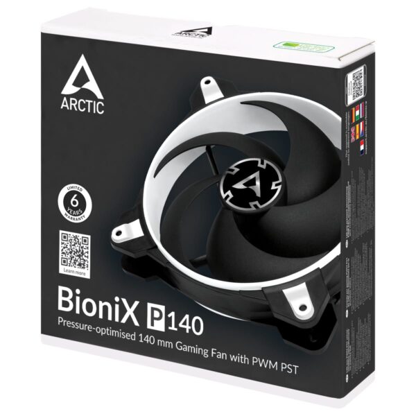 ARCTIC BioniX P140 140 mm Case Fan Fluid Dynamic Bearing White Single Fan - ACFAN00128A
