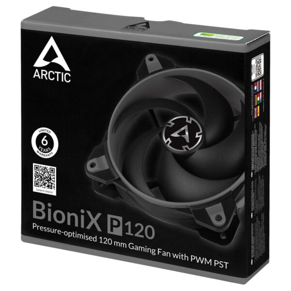 ARCTIC BioniX P120 120 mm Case Fan Fluid Dynamic Bearing Grey Single Fan - ACFAN00168A