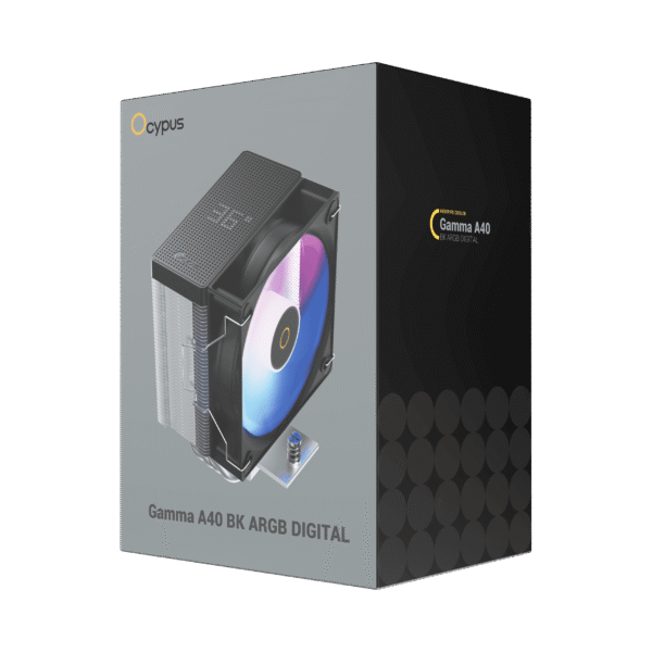 Ocypus GAMMA A40 BK ARGB Digital CPU Cooler 200W TDP 4 Heat Pipes Digital Display - Gamma-A40-BK1NAWD00X-GL