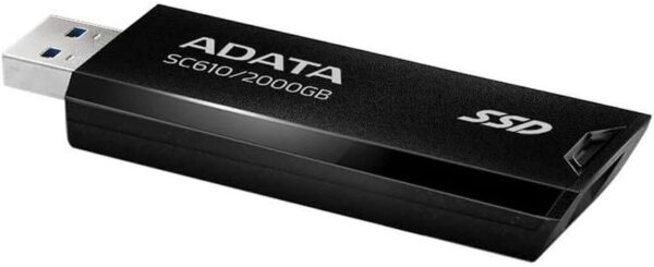 ADATA SC610 External SSD 2TB USB 3.2 Gen 2 550MB/s Read Speed Black - SC610-2000G-CBK/RD