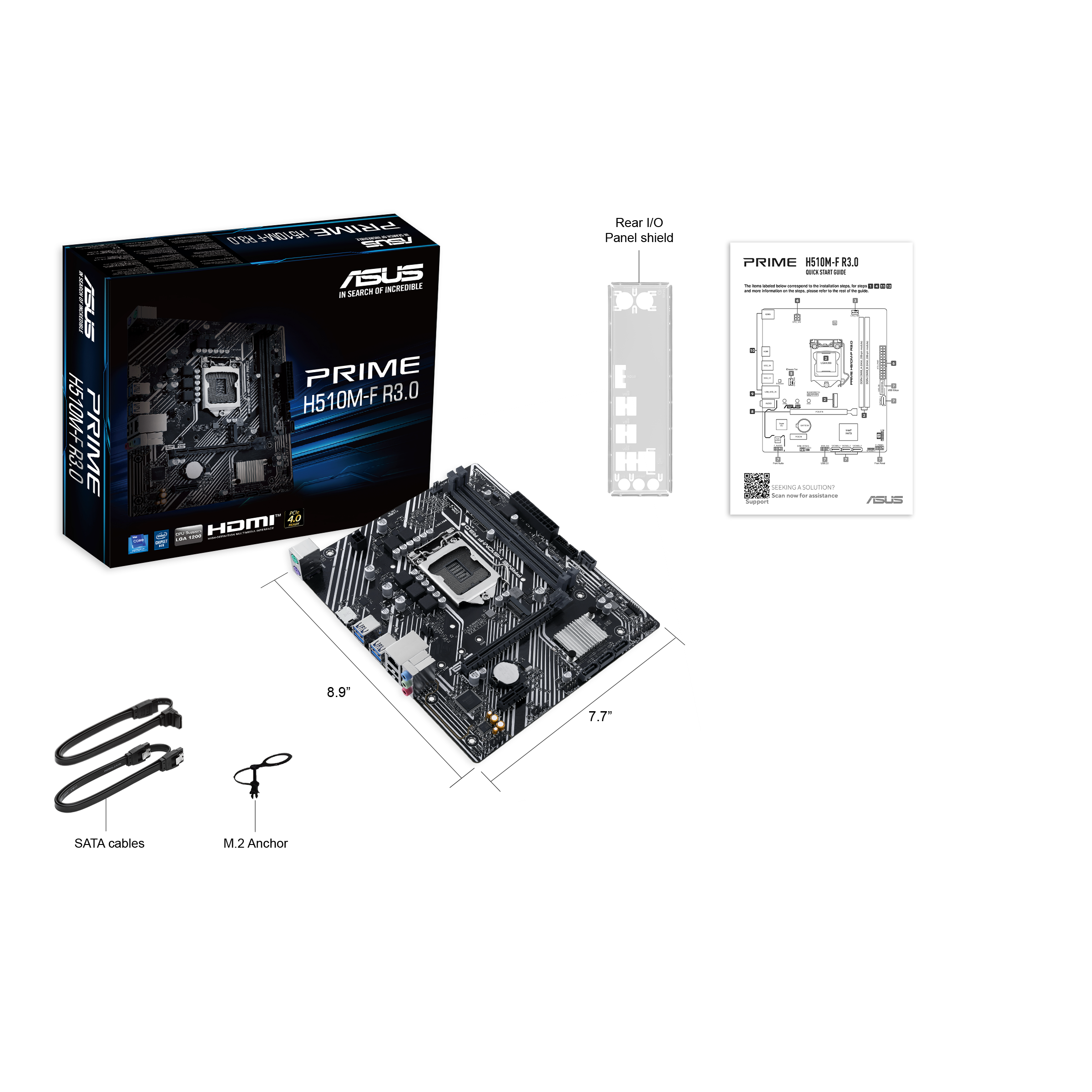 ASUS PRIME H510M-F R3.0 Micro-ATX Motherboard Intel H470 LGA 1200 DDR4 PCIe 4.0 – PRIME H510M-...