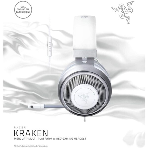 Razer Kraken X Mercury Lightweight Gaming Headset 7.1 Surround Sound 40 mm Drivers - RZ04-02890300-R3M1