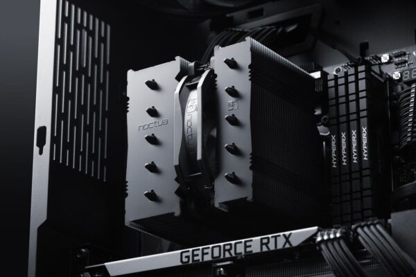 NOCTUA NH-D12L chromax.black 145mm Low-Profile CPU Cooler with NF-A12x25r PWM Fan - NH-D12L CH.BK