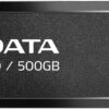 ADATA SC610 500GB External SSD USB 3.2 Gen2 550MB/s Read 500MB/s Write - AD-SC610-500G-CBK/RD