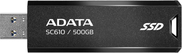 ADATA SC610 500GB External SSD USB 3.2 Gen2 550MB/s Read 500MB/s Write - AD-SC610-500G-CBK/RD