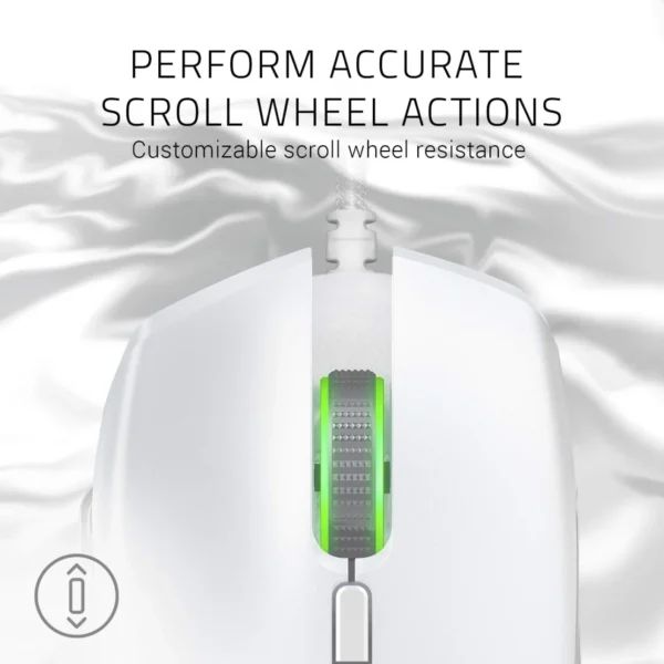 Razer Basilisk Mercury White Gaming Mouse 16000 DPI 5G Optical Sensor 8 Programmable Buttons - RZ01-02330300-R3M1