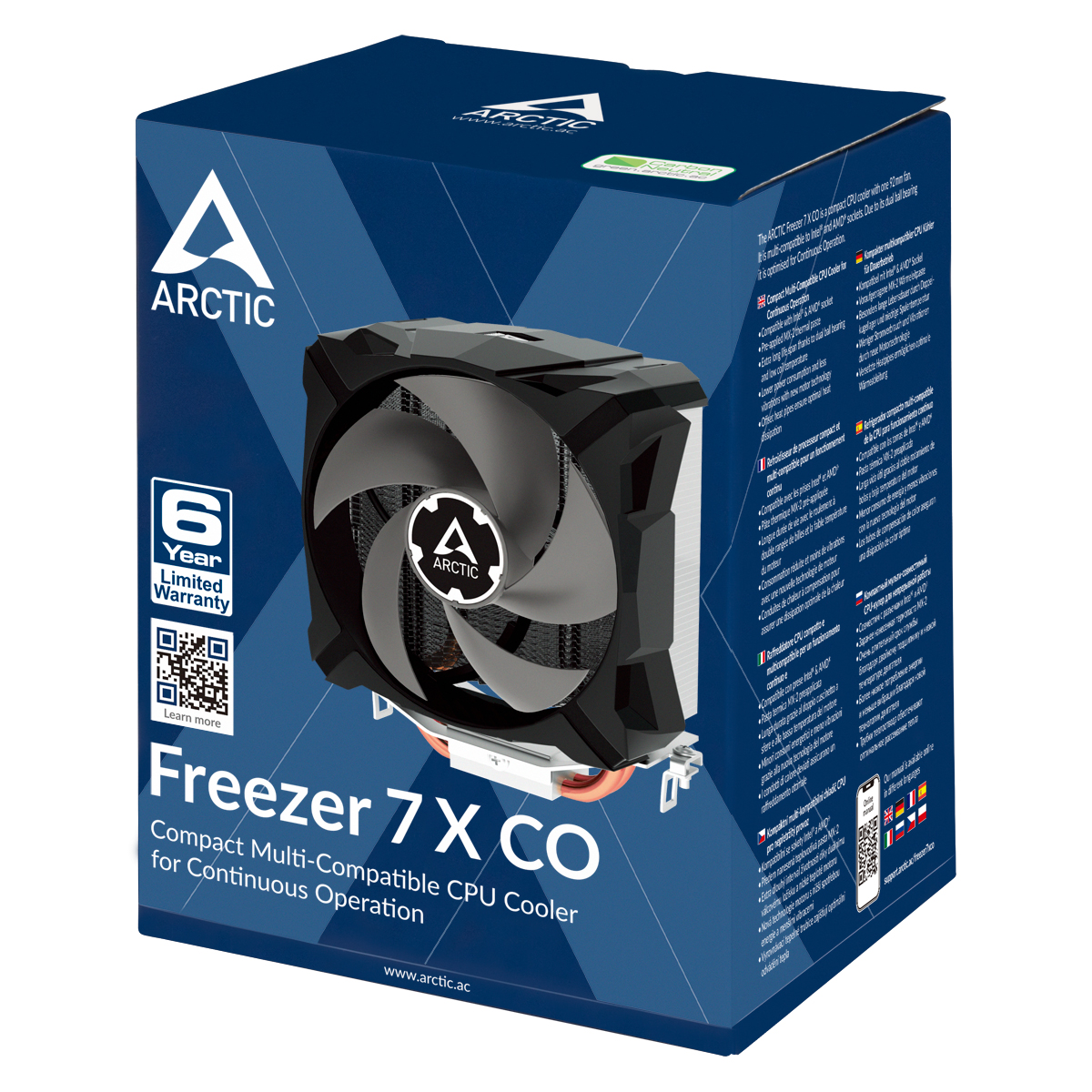 Arctic Freezer 7 X CO Compact CPU Cooler for Intel and AMD Sockets 100mm P-Fan Dual Ball Bearing - ACFRE00085A 3 Arctic Freezer 7 X CO Compact CPU Cooler for Intel and AMD Sockets 100mm P-Fan Dual Ball Bearing - ACFRE00085A - Image 3