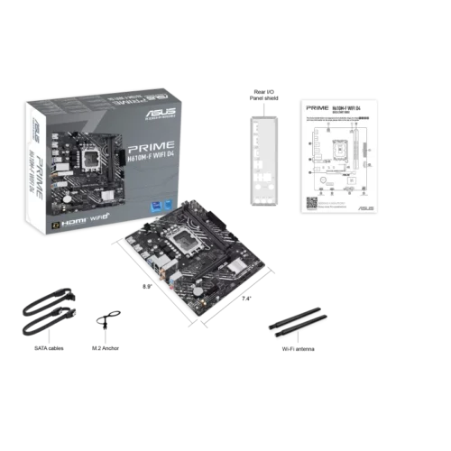 ASUS PRIME H610M-F WIFI D4 Micro-ATX Motherboard Intel H610 LGA 1700 DDR4 PCIe 4.0 WiFi 6 - PRIME H610M-F WIFI D4
