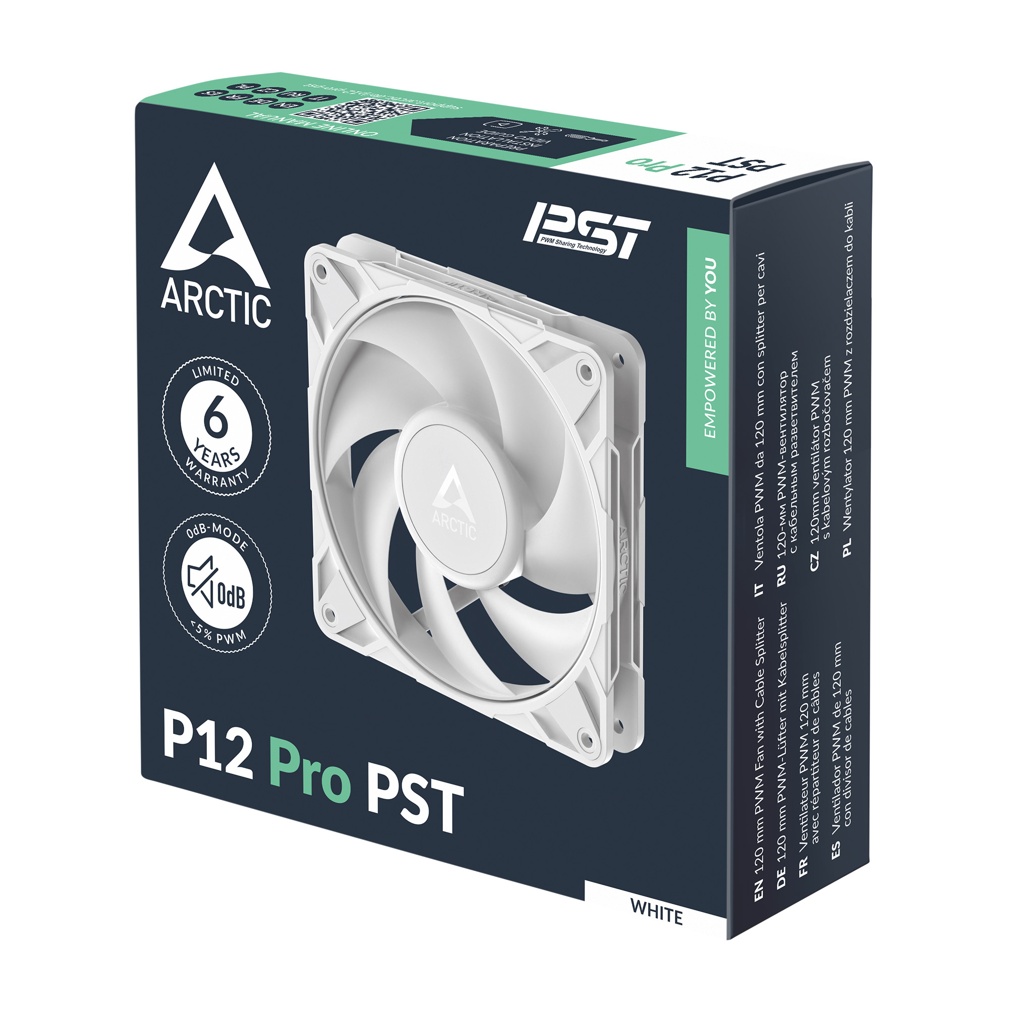 Arctic P12 Pro PST White 120 mm PWM Fan with Cable Splitter 600-3000 rpm Fluid Dynamic Bearing - ACFAN00308A 3 Arctic P12 Pro PST White 120 mm PWM Fan with Cable Splitter 600-3000 rpm Fluid Dynamic Bearing - ACFAN00308A - Image 3
