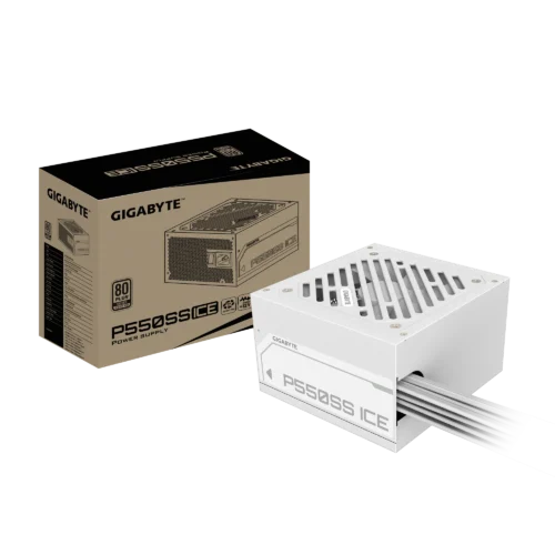 GIGABYTE P550SS-ICE 550W 80 Plus Silver ATX 3.0 PSU White - GP-P550SS-ICE