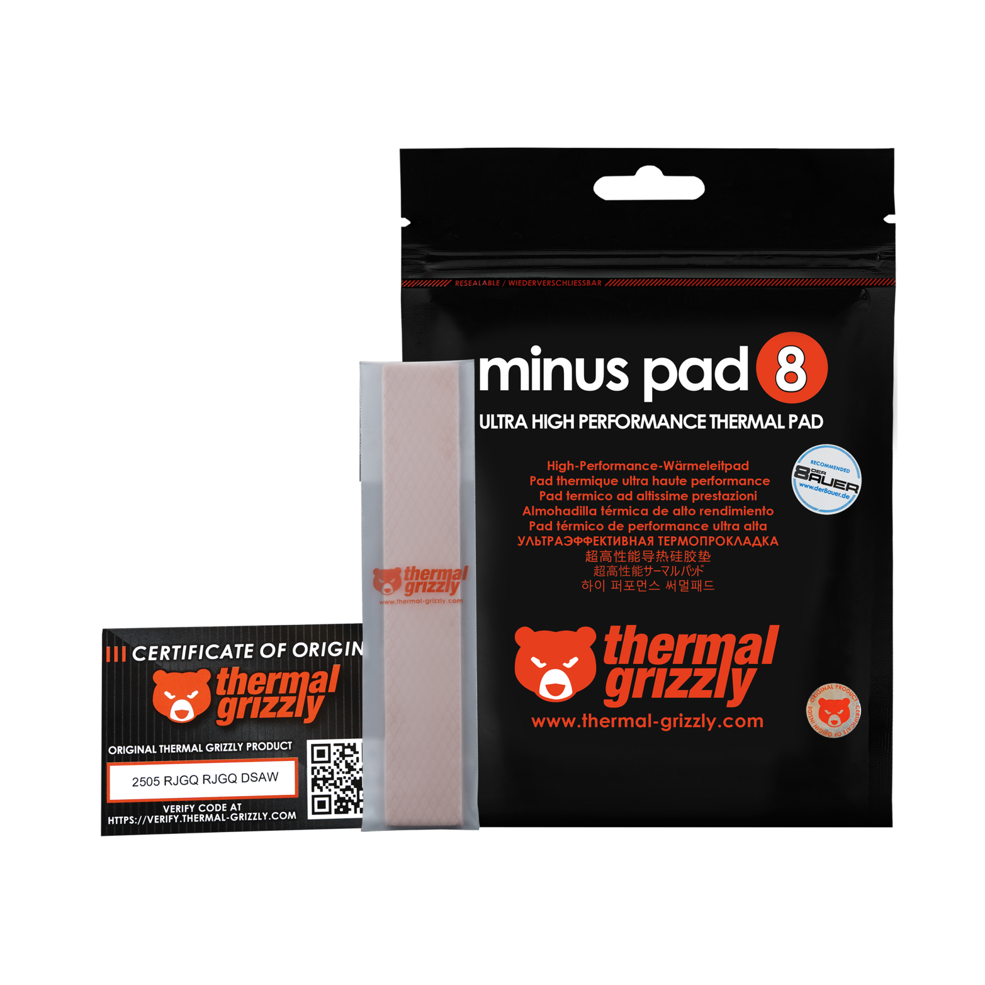 Thermal Grizzly Minus Pad 8 120x20x1 mm High Performance Thermal Pad – TG-MP8-120-20-10-1R...