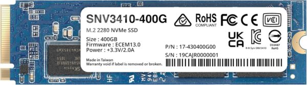 Synology SNV3410 400GB M.2 2280 NVMe SSD PCIe Internal Caching Drive - SY-SNV3410-400G