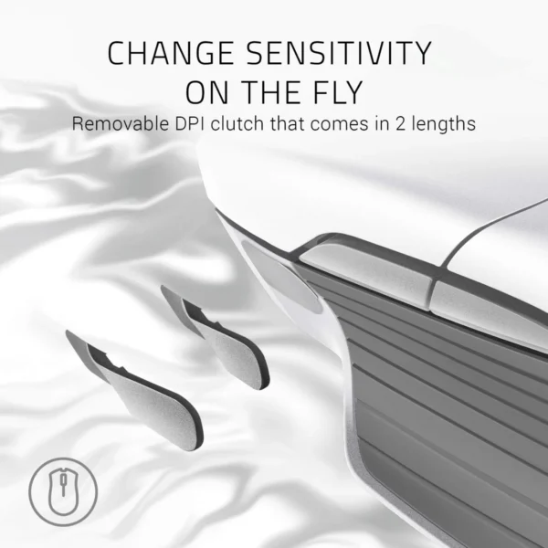 Razer Basilisk Mercury White Gaming Mouse 16000 DPI 5G Optical Sensor 8 Programmable Buttons - RZ01-02330300-R3M1