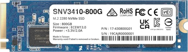Synology SNV3410 800GB M.2 2280 NVMe SSD PCIe Internal Caching Drive - SY-SNV3410-800G