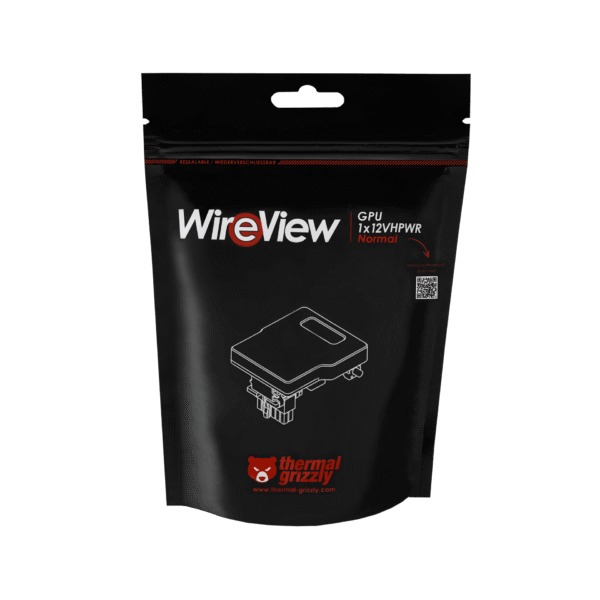 Thermal Grizzly WireView GPU Power Monitor 1x12VHPWR Normal Aluminum Black OLED - TG-WV-H1N