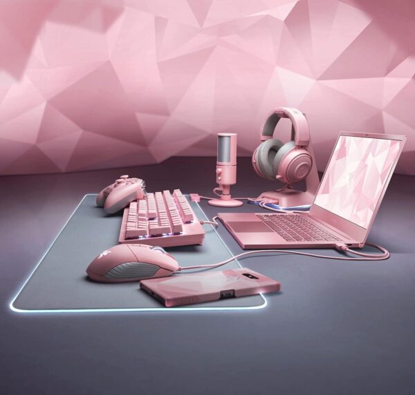 8 Razer Kraken Kitty Quartz Edition USB Gaming Headset with THX 7.1 Spatial Audio and Chroma RGB Kitty Ears - RZ04-02980200-R3M1