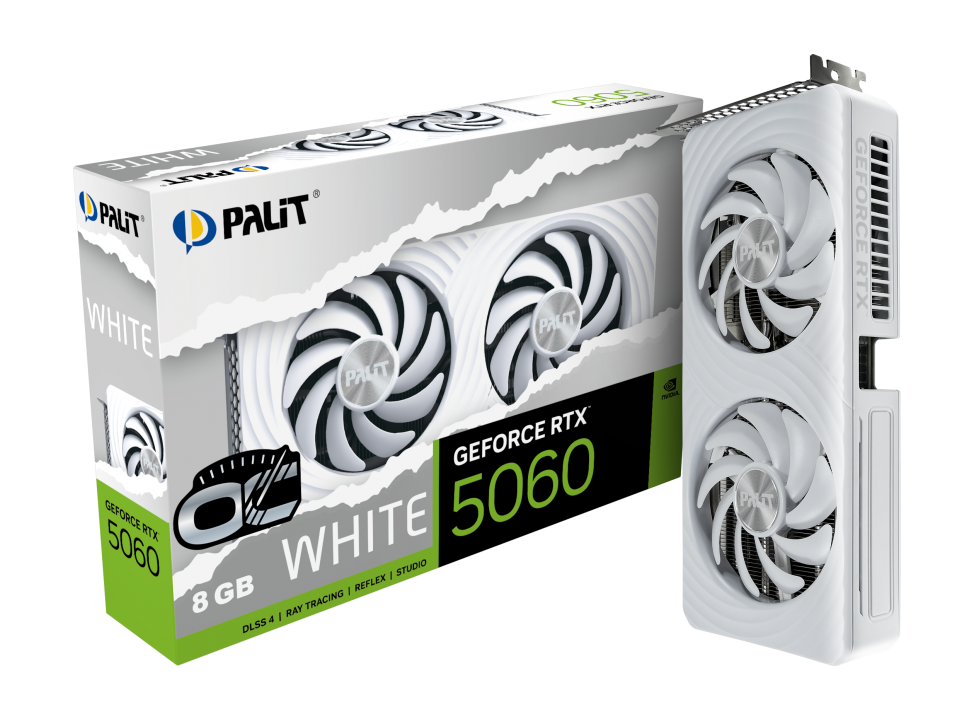 PALIT GeForce RTX 5060 White OC 8GB GDDR7 Graphics Card – NE75060U19P1-GB2063M...