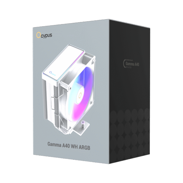 9 Ocypus GAMMA A40 WH ARGB Digital CPU Cooler 200W TDP 4 Heat Pipes - Gamma-A40-WH1AAWN00X-GL
