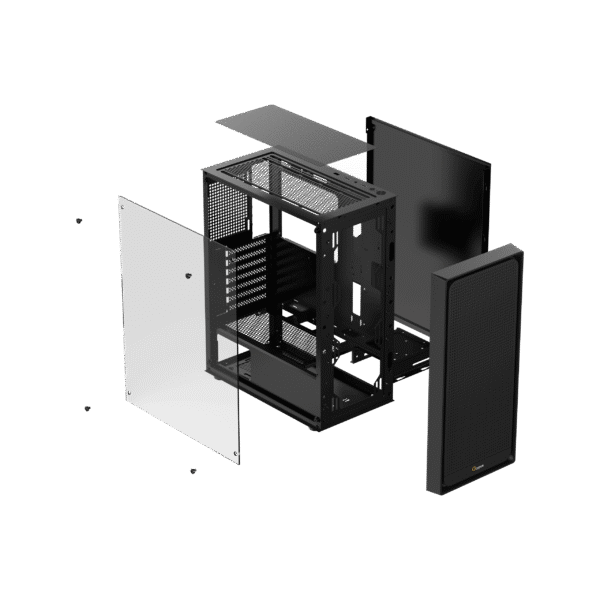 OCYPUS GAMMA C50 Mini-Tower Case High Airflow Black - GAMMA-C50-BKG000XX-GL