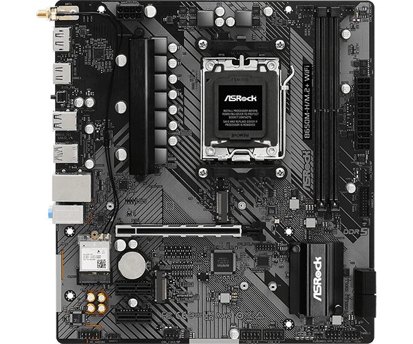 ASRock B650M-H/M.2+ WiFi Micro ATX AM5 DDR5 PCIe 5.0 M.2 Gen5 Wi-Fi 5 Motherboard