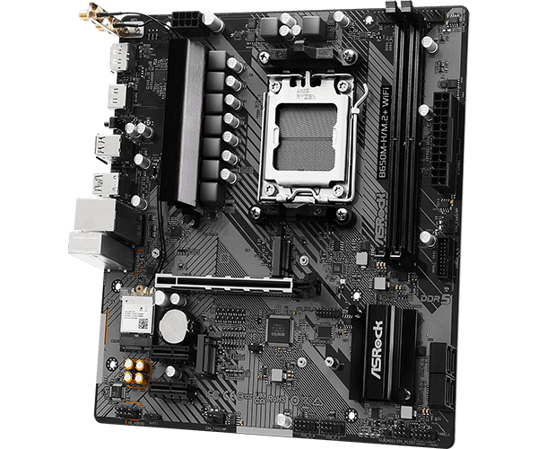 ASRock B650M-H/M.2+ WiFi Micro ATX AM5 DDR5 PCIe 5.0 M.2 Gen5 Wi-Fi 5 Motherboard