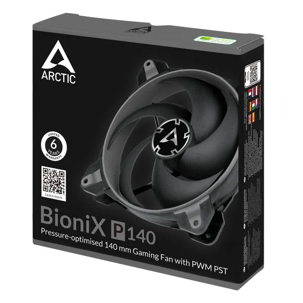 Arctic BioniX P140 140 mm Case Fan Fluid Dynamic Bearing Grey Single Fan - ACFAN00159A