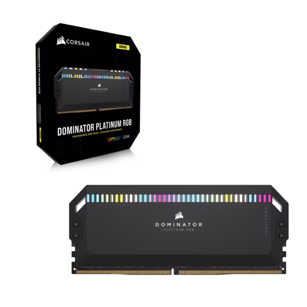 CORSAIR Dominator Platinum RGB 32GB (2x16GB) DDR5 6400MHz CL32 Desktop Memory Black - CMT32GX5M2B6400C32