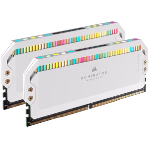 CORSAIR Dominator Platinum RGB 32GB (2x16GB) DDR5 6200MHz C36 Desktop Memory White - CS-CMT32GX5M2X6200C36W