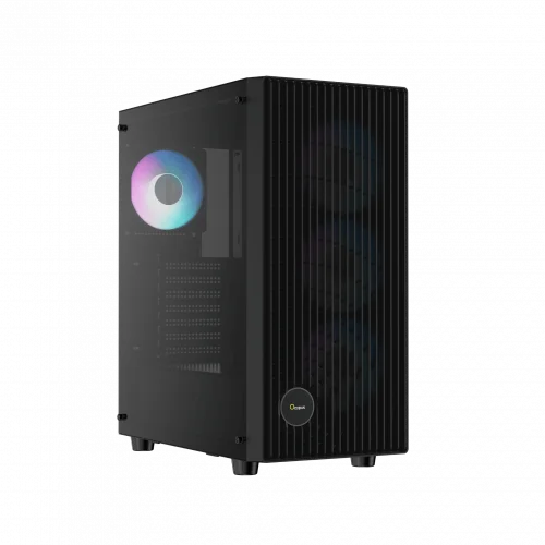OCYPUS GAMMA C70 ARGB HIGH AIRFLOW FRONT PANEL W/ 4 ARGB FAN ATX CASE - BLACK - GAMMA-C70-BKG400XX-GL
