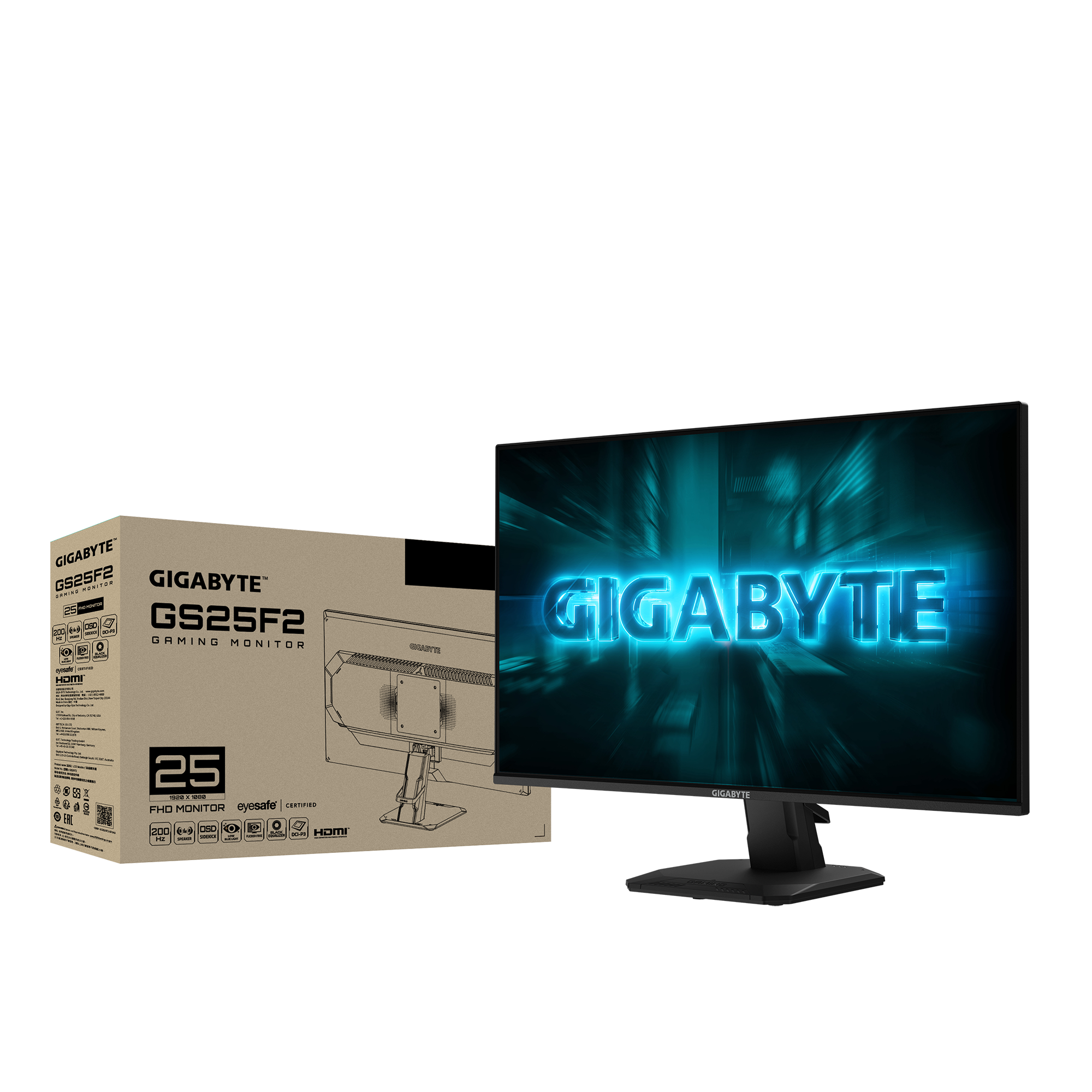 GIGABYTE GS25F2A 24.5″ SS IPS FHD 240Hz 1ms HDR10 Gaming Monitor – GP-GS25F2A-TW...