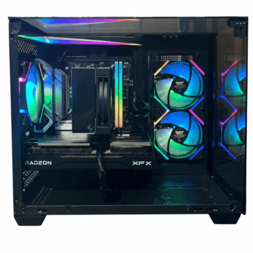 Halo| Black Gaming and Creative PC - AMD Ryzen 7 8700F, Radeon RX 9060 XT 16GB, 64GB DDR5 RAM