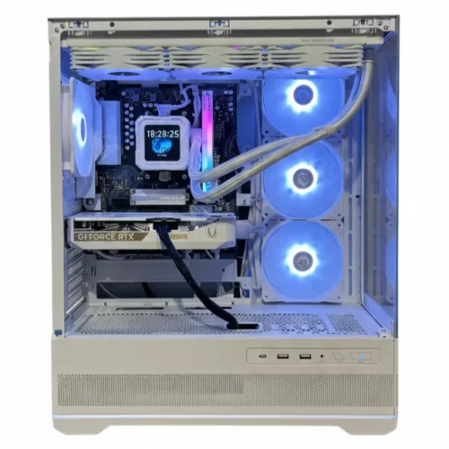 Ion | AMD Ryzen 7 8700F RTX 5060 White Gaming PC with LCD AIO for 1440p Gaming, Streaming, and Content Creation