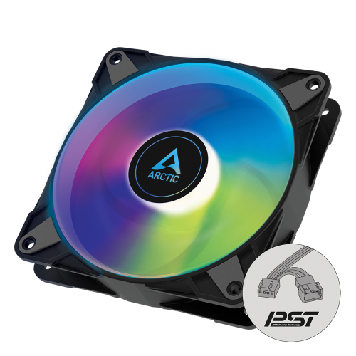 ARCTIC P12 PWM PST A-RGB 120 mm Case Fan Fluid Dynamic Bearing Black Single Fan - ACFAN00231A