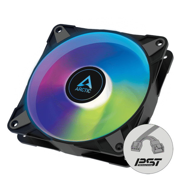 ARCTIC P12 PWM PST A-RGB 120 mm Case Fan Fluid Dynamic Bearing White Single Fan - ACFAN00254A