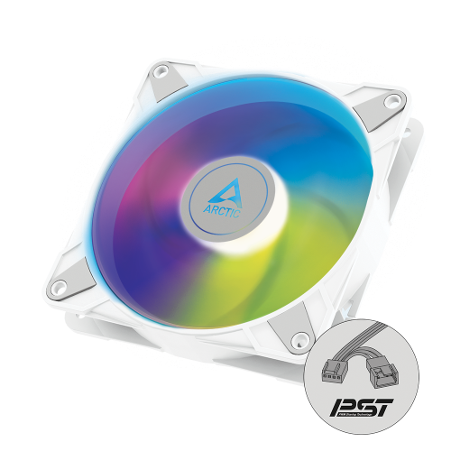 ARCTIC P14 PWM PST A-RGB 140 mm Case Fan Fluid Dynamic Bearing White Single Fan or 3 Pack - ACFAN00276A