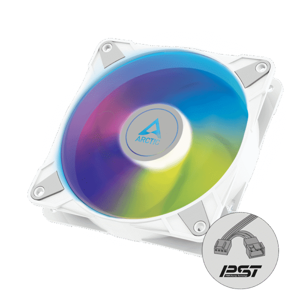 ARCTIC P14 PWM PST A-RGB 140 mm Case Fan Fluid Dynamic Bearing White Single Fan or 3 Pack - ACFAN00276A