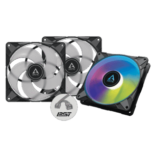 ARCTIC P14 PWM PST A-RGB 140 mm Case Fan Fluid Dynamic Bearing Black   3 Pack - ACFAN00257A