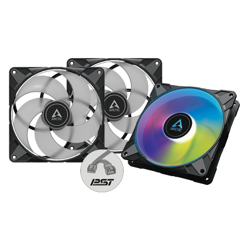ARCTIC P14 PWM PST A-RGB 140 mm Case Fan Fluid Dynamic Bearing Black   3 Pack - ACFAN00257A
