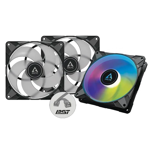 ARCTIC P14 PWM PST A-RGB 140 mm Case Fan Fluid Dynamic Bearing Black   3 Pack - ACFAN00257A