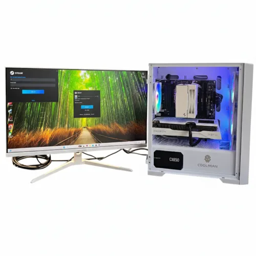 Pixel | AMD Ryzen 7 5700X Mid-Range Gaming PC with Radeon RX 9060 XT 16GB, 16GB DDR4 RAM, 1TB NVMe SSD and 24-Inch 200Hz IPS Monitor