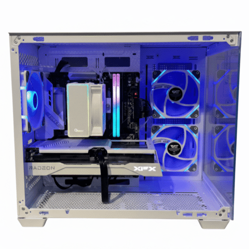 Quartz | Mid-Range White Gaming PC Package with AMD Ryzen 5 7500F, Radeon RX 9060 XT 16GB, 32GB DDR5 RAM, 1TB NVMe SSD - Perfect for 1440p Gaming and Content Creation