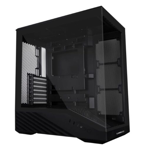 Lian Li Vector V100 / Vector V100R Black/White - Mid-Tower ATX Case with Dual Tempered Glass, Back-Connect Motherboard Support, ARGB Fans (V100RX | V100RW), and Pre-Installed GPU Bracket - Black, Without ARGB Fans
