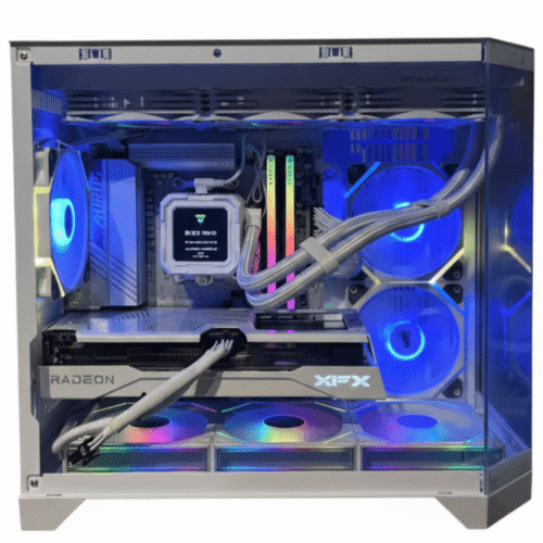 Origin | AMD Ryzen 7 7700 1440p Gaming PC with Radeon RX 9060 XT 16GB, 64GB DDR5 RAM, 2TB NVMe SSD - White Build for Gaming and Video Editing