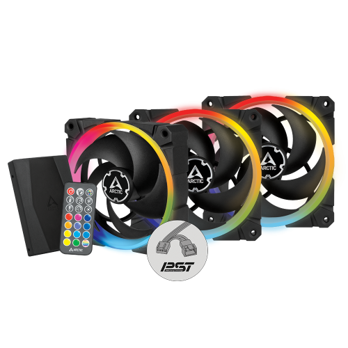 Arctic BioniX P120 A-RGB 120 mm Case Fan Fluid Dynamic Bearing 3 Pack with Controller - ACFAN00156A