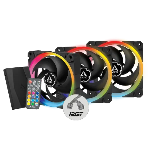 Arctic BioniX P120 A-RGB 120 mm Case Fan Fluid Dynamic Bearing 3 Pack with Controller - ACFAN00156A