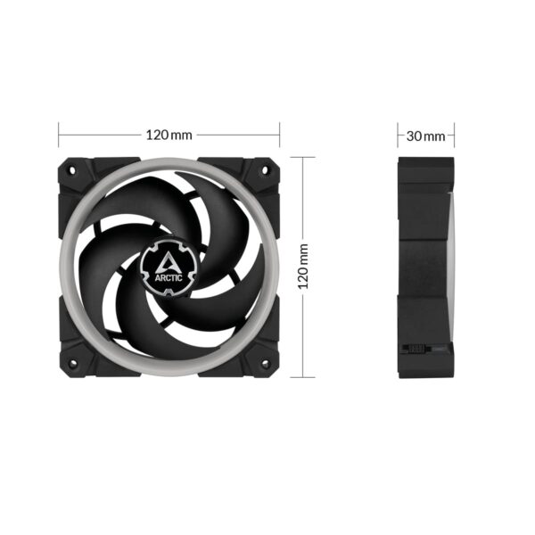 bionix-p120-argb-dimensions ARCTIC BioniX P120 A-RGB 120 mm Case Fan Fluid Dynamic Bearing Single Fan or 3 Pack - ACFAN00146A