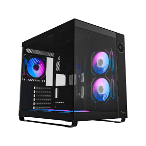 OCYPUS IOTA C70 Mid-Tower Case Dual Tempered Glass 6 ARGB Fans Black - IOTA-C70-BKD600XX-GL