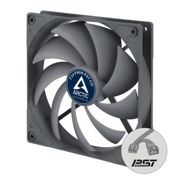 ARCTIC F14 PWM PST CO 140 mm Case Fan Dual Ball Bearing Black Single Fan - ACFAN00080A